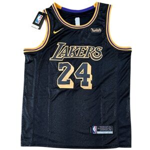 NWT NIKE LOS ANGELES LAKERS BLACK MAMBA CITY EDITION JERSEY #24 KOBE BRYANT LG